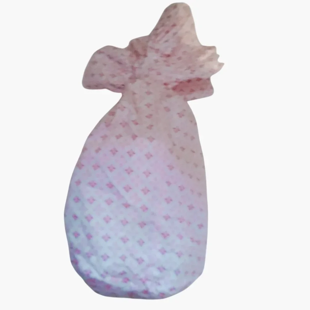 Pink Fabric Storage Bag Ruffle Cotton Gift Drawstring Twee